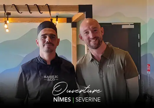 Antoine Moran et Sébastien Bourgoin dans leur nouvelle pizzeria à Nîmes, Basilic & Co